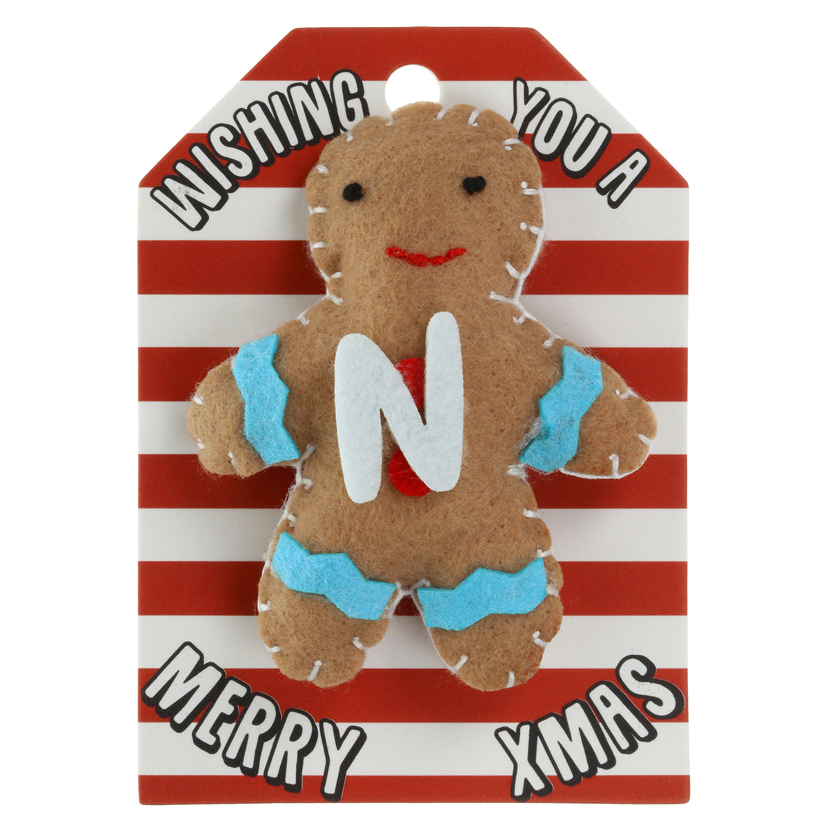 GB151 - Personalised Gingerbread Christmas Tree Decoration - N