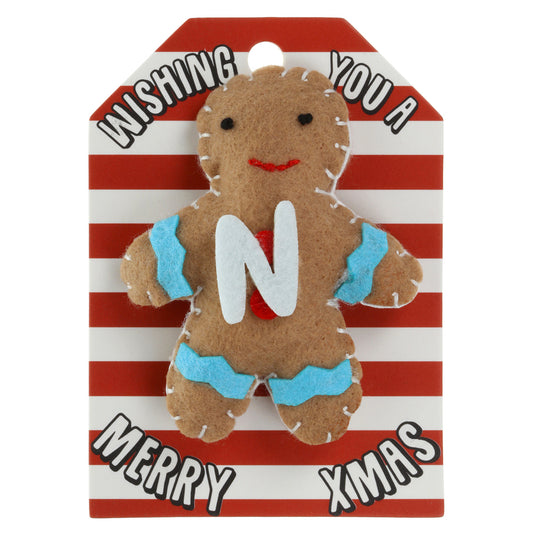 GB151 - Personalised Gingerbread Christmas Tree Decoration - N