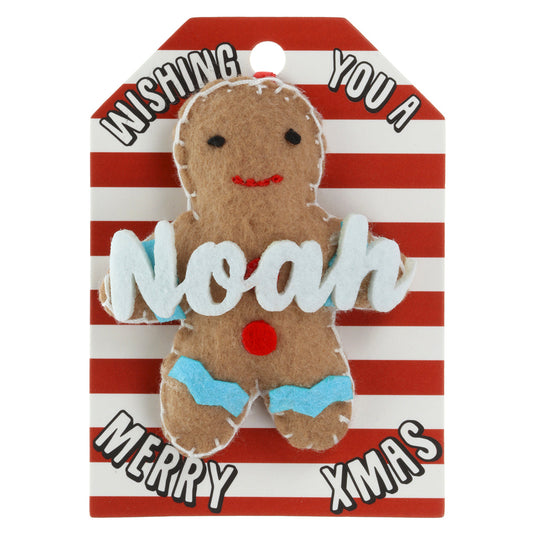 GB153 - Personalised Gingerbread Christmas Tree Decoration - Noah