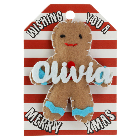 Personalised Gingerbread Christmas Tree Decoration - Olivia