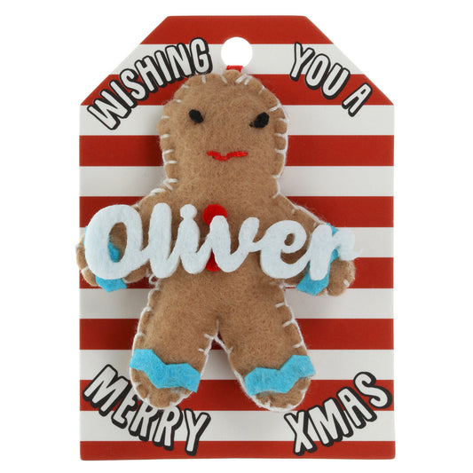 Personalised Gingerbread Christmas Tree Decoration - Oliver