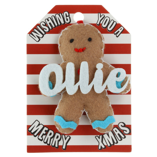 Personalised Gingerbread Christmas Tree Decoration - Ollie