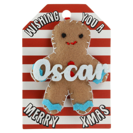 Personalised Gingerbread Christmas Tree Decoration - Oscar