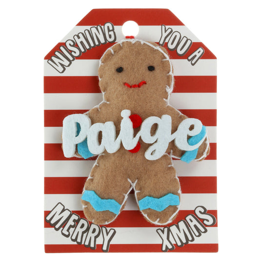 GB160 - Personalised Gingerbread Christmas Tree Decoration - Paige