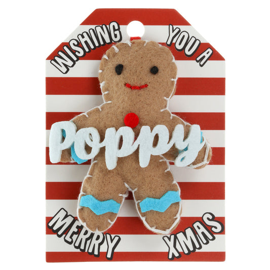 Personalised Gingerbread Christmas Tree Decoration - Poppy