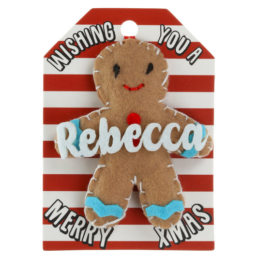 Personalised Gingerbread Christmas Tree Decoration - Rebecca