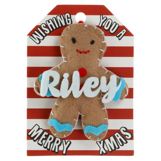 GB166 - Personalised Gingerbread Christmas Tree Decoration - Riley