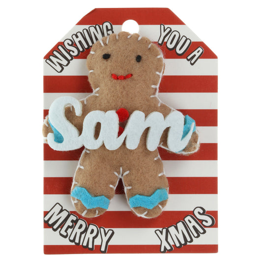 GB171 - Personalised Gingerbread Christmas Tree Decoration - Sam