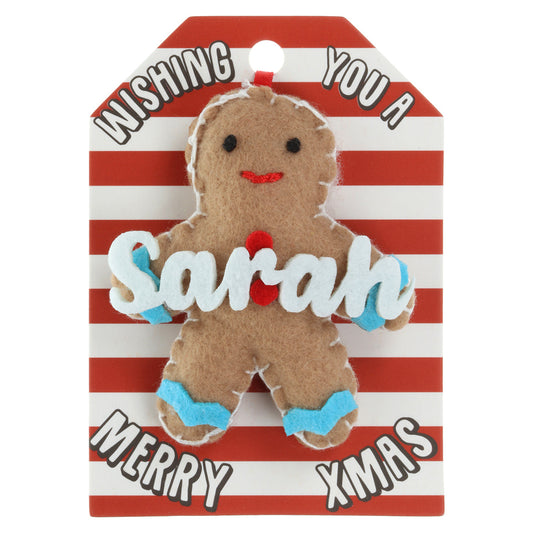 GB172 - Personalised Gingerbread Christmas Tree Decoration - Sarah