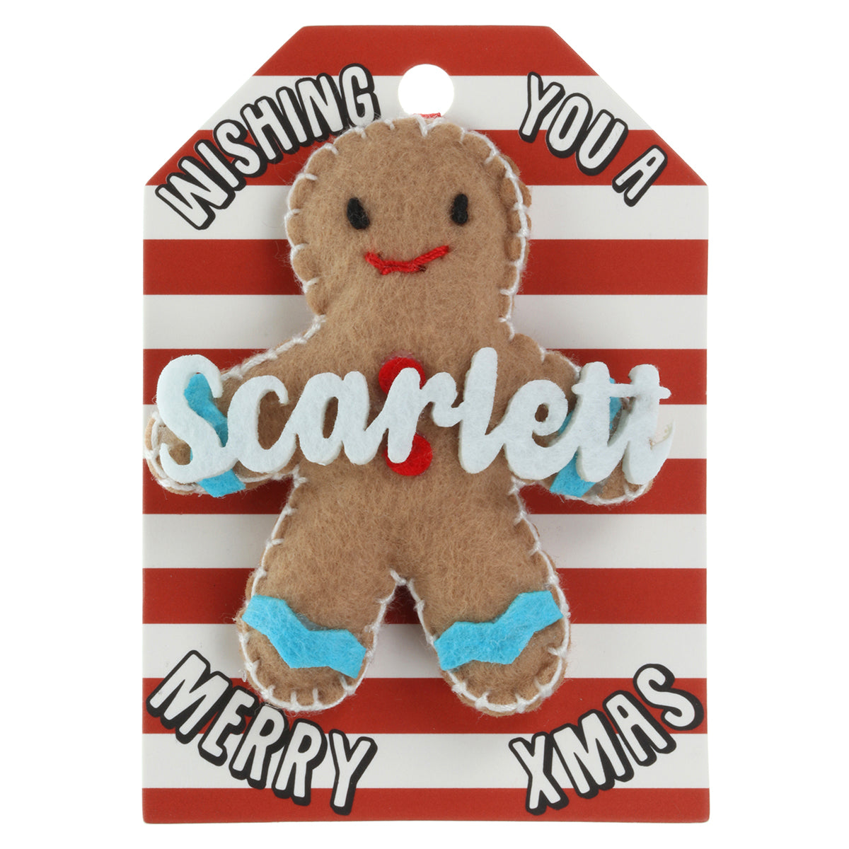Personalised Gingerbread Christmas Tree Decoration - Scarlett