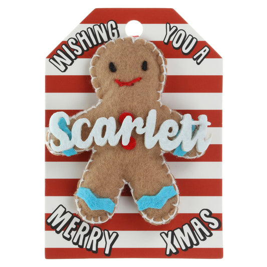GB173 - Personalised Gingerbread Christmas Tree Decoration - Scarlett