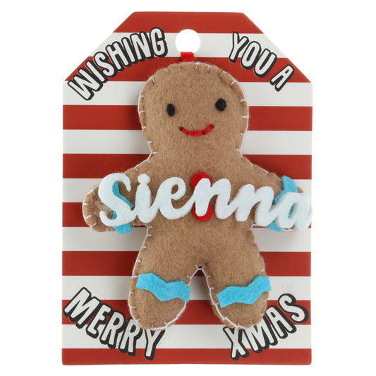 GB174 - Personalised Gingerbread Christmas Tree Decoration - Sienna