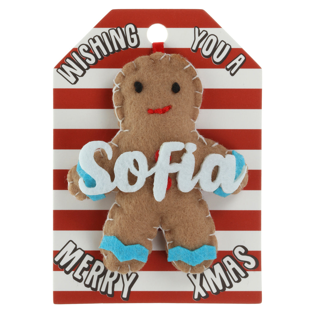 Personalised Gingerbread Christmas Tree Decoration - Sofia