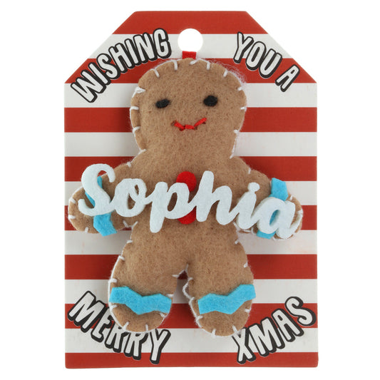 GB176 - Personalised Gingerbread Christmas Tree Decoration - Sophia