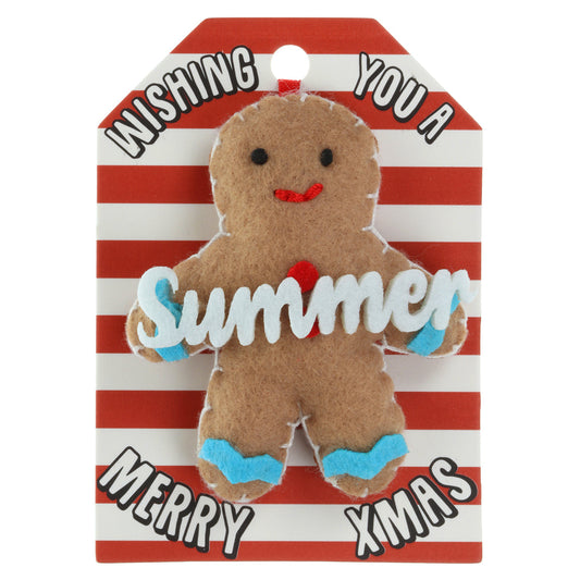 GB178 - Personalised Gingerbread Christmas Tree Decoration - Summer