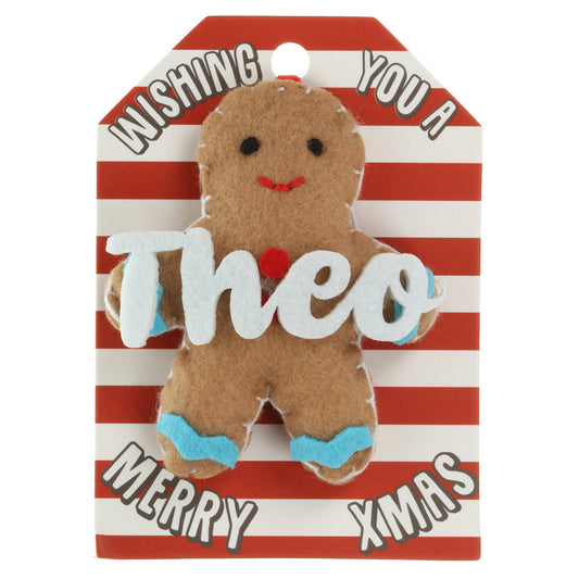 GB180 - Personalised Gingerbread Christmas Tree Decoration - Theo