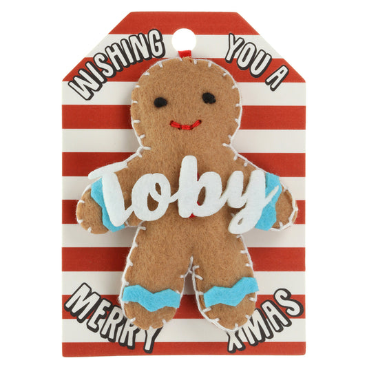 GB183 - Personalised Gingerbread Christmas Tree Decoration - Toby