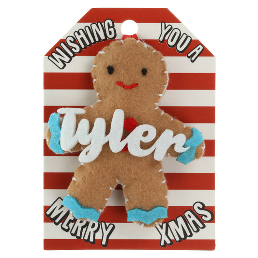 Personalised Gingerbread Christmas Tree Decoration - Tyler