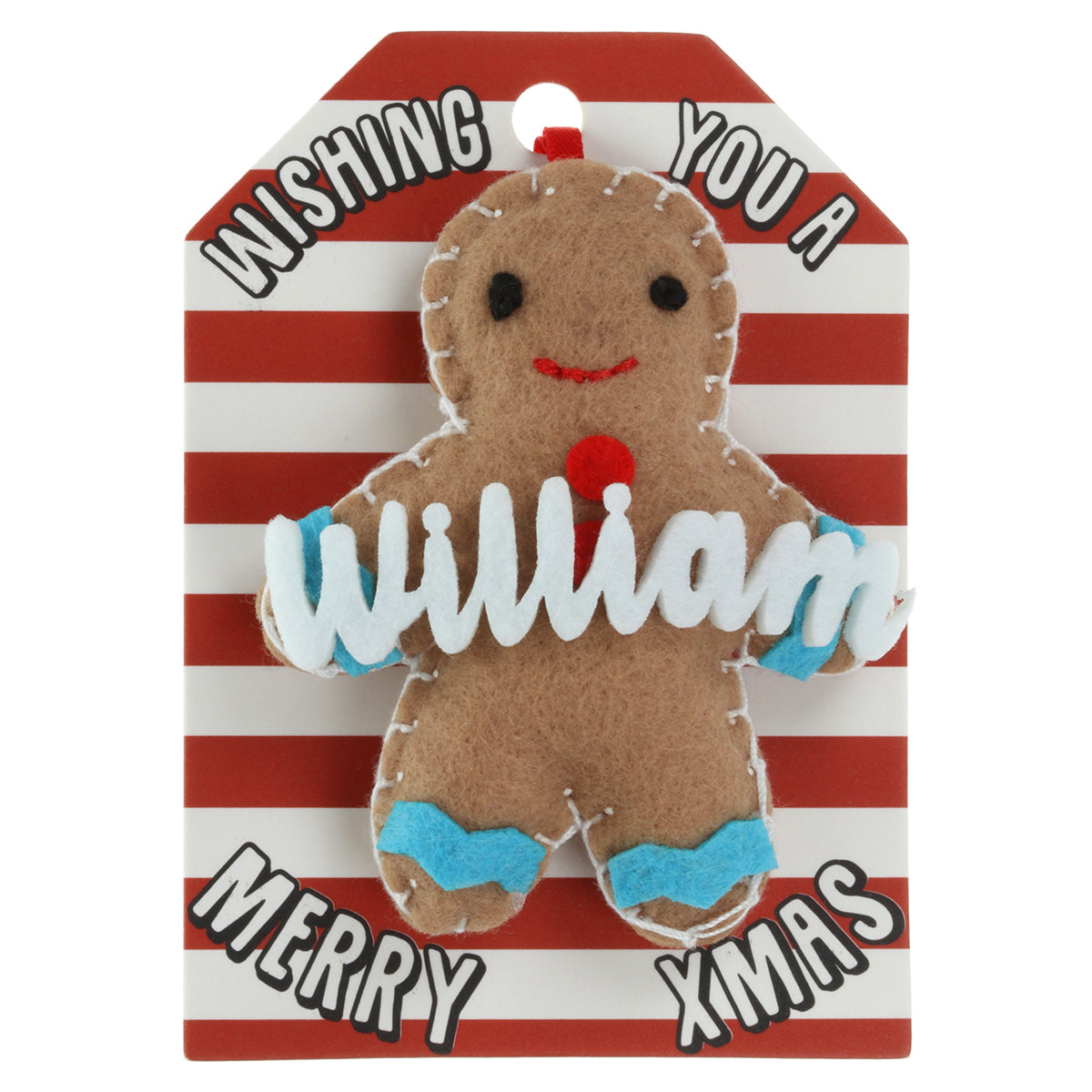 GB187 - Personalised Gingerbread Christmas Tree Decoration - William