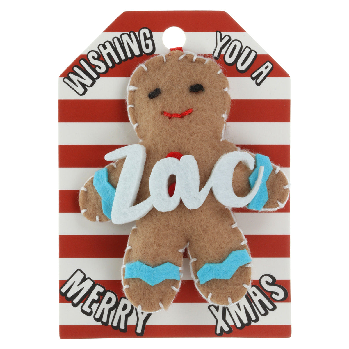 Personalised Gingerbread Christmas Tree Decoration - Zac