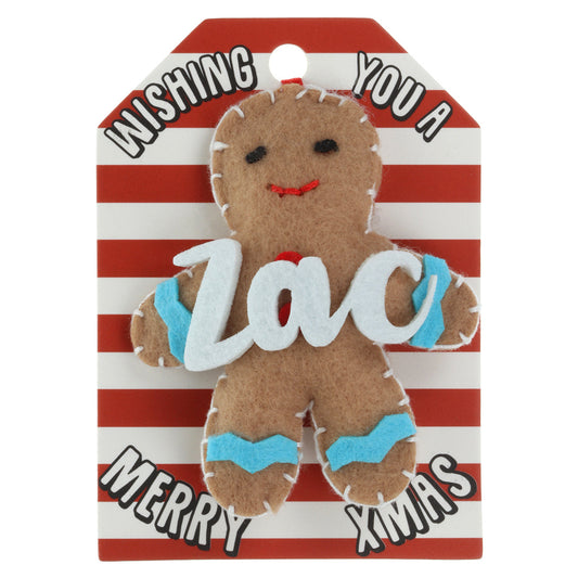 GB192 - Personalised Gingerbread Christmas Tree Decoration - Zac