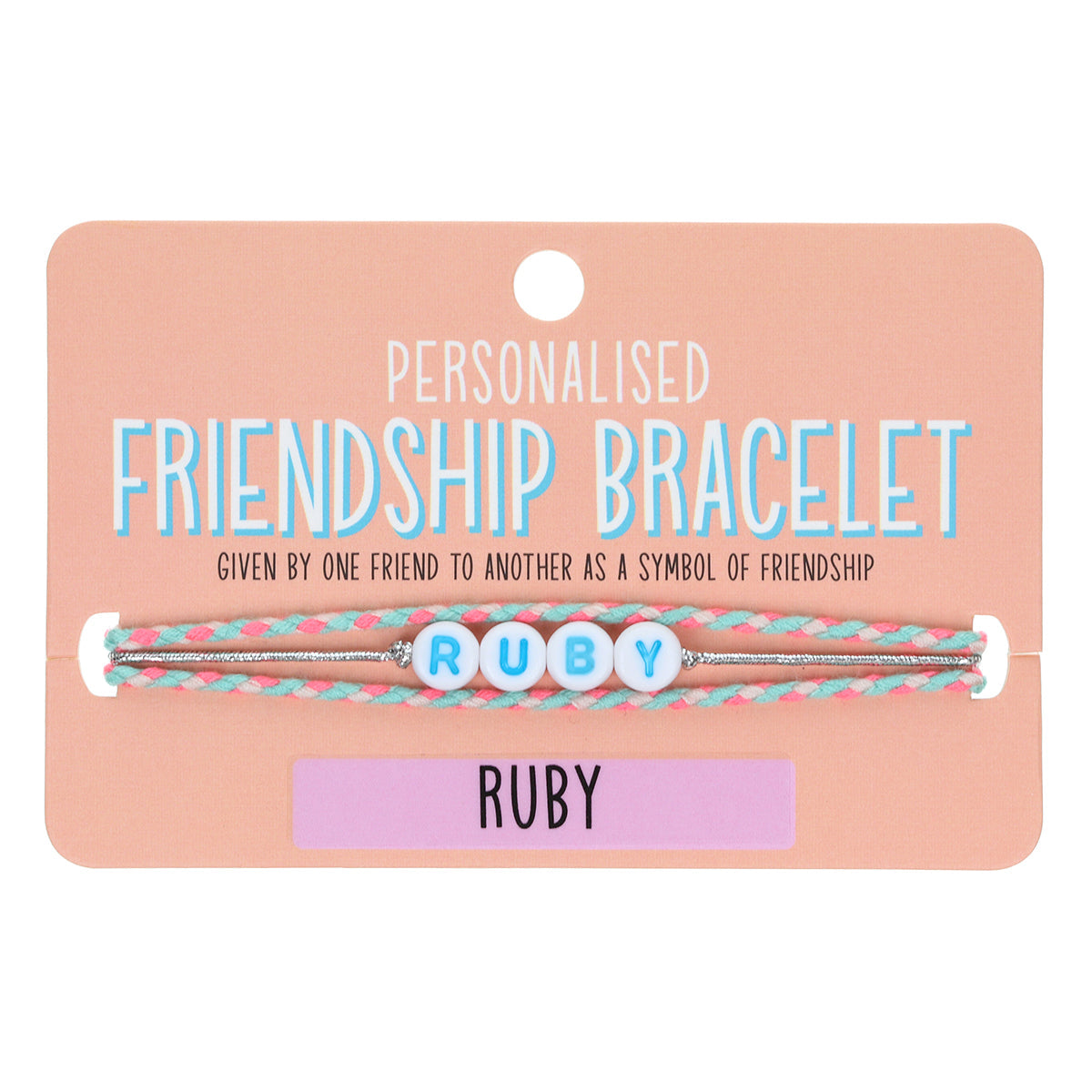 GP093 - Girls Personalised Bracelet - Ruby