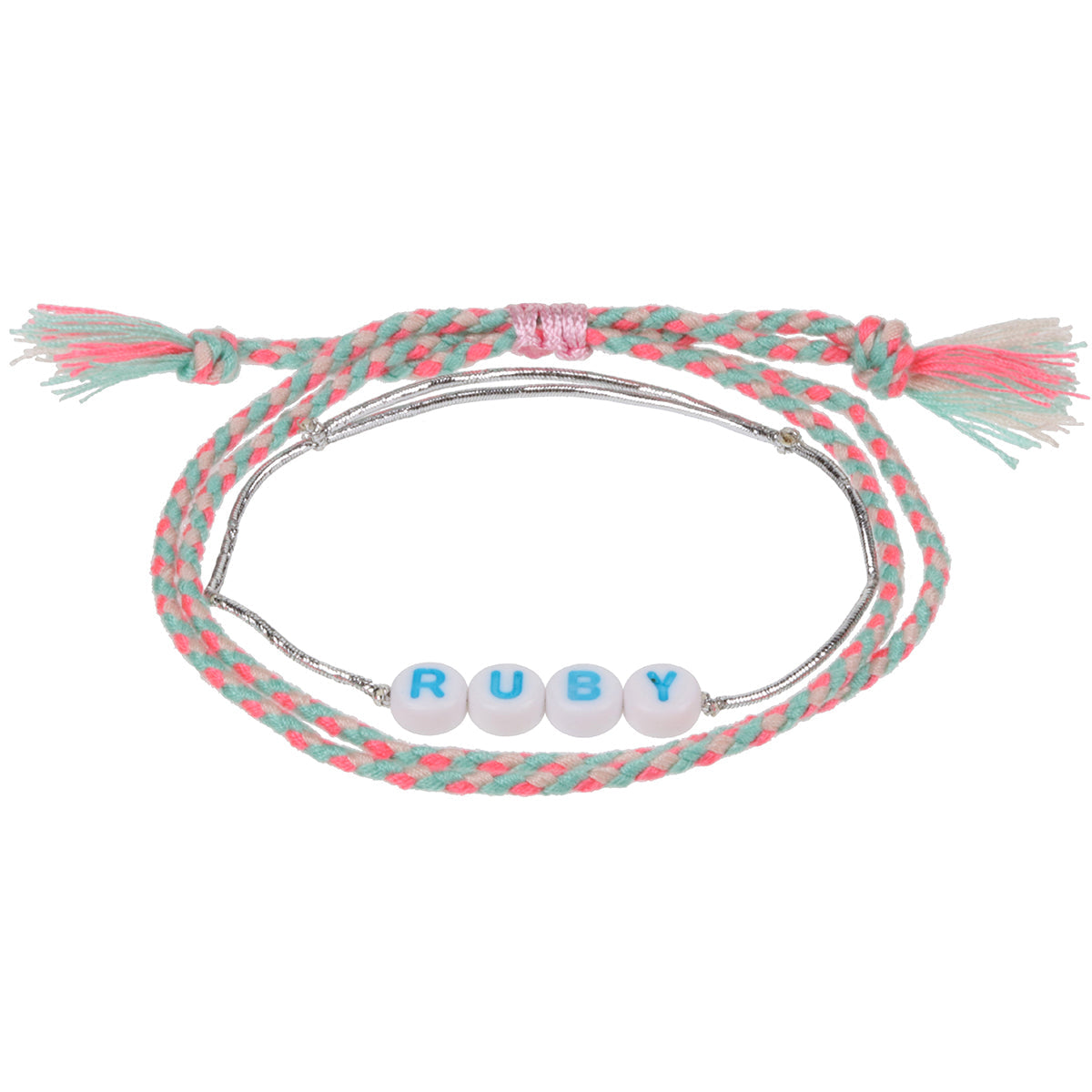 GP093 - Girls Personalised Bracelet - Ruby