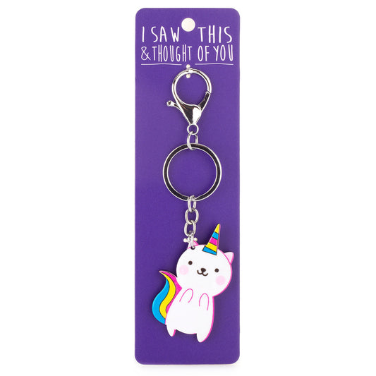 A KEYRING SAYING 'PUPPY UNICORN'