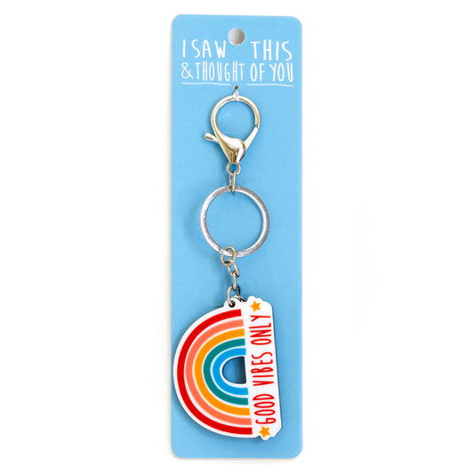 A KEYRING SAYING 'GOOD VIBES ONLY'