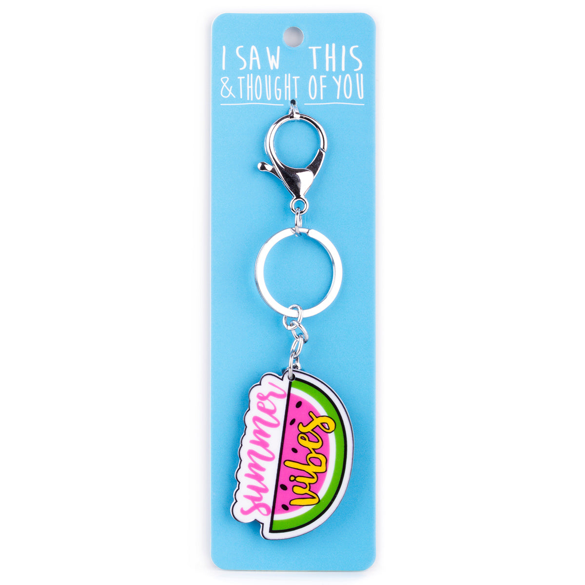 A KEYRING SAYING 'WATERMELON SUMMER VIBES'