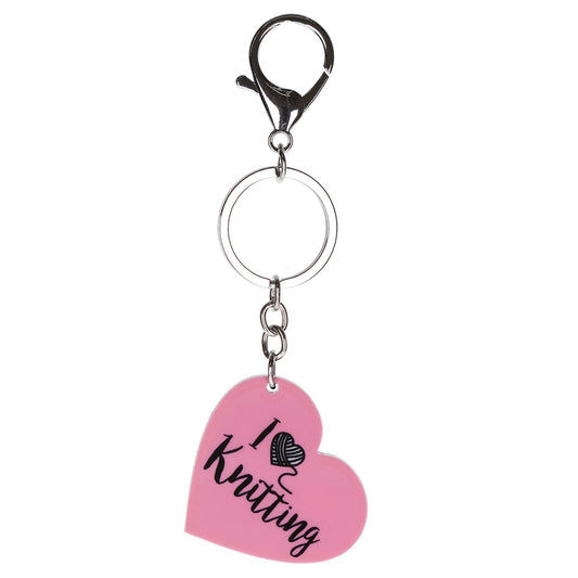 IS077 - Keyring "I Heart Knitting"