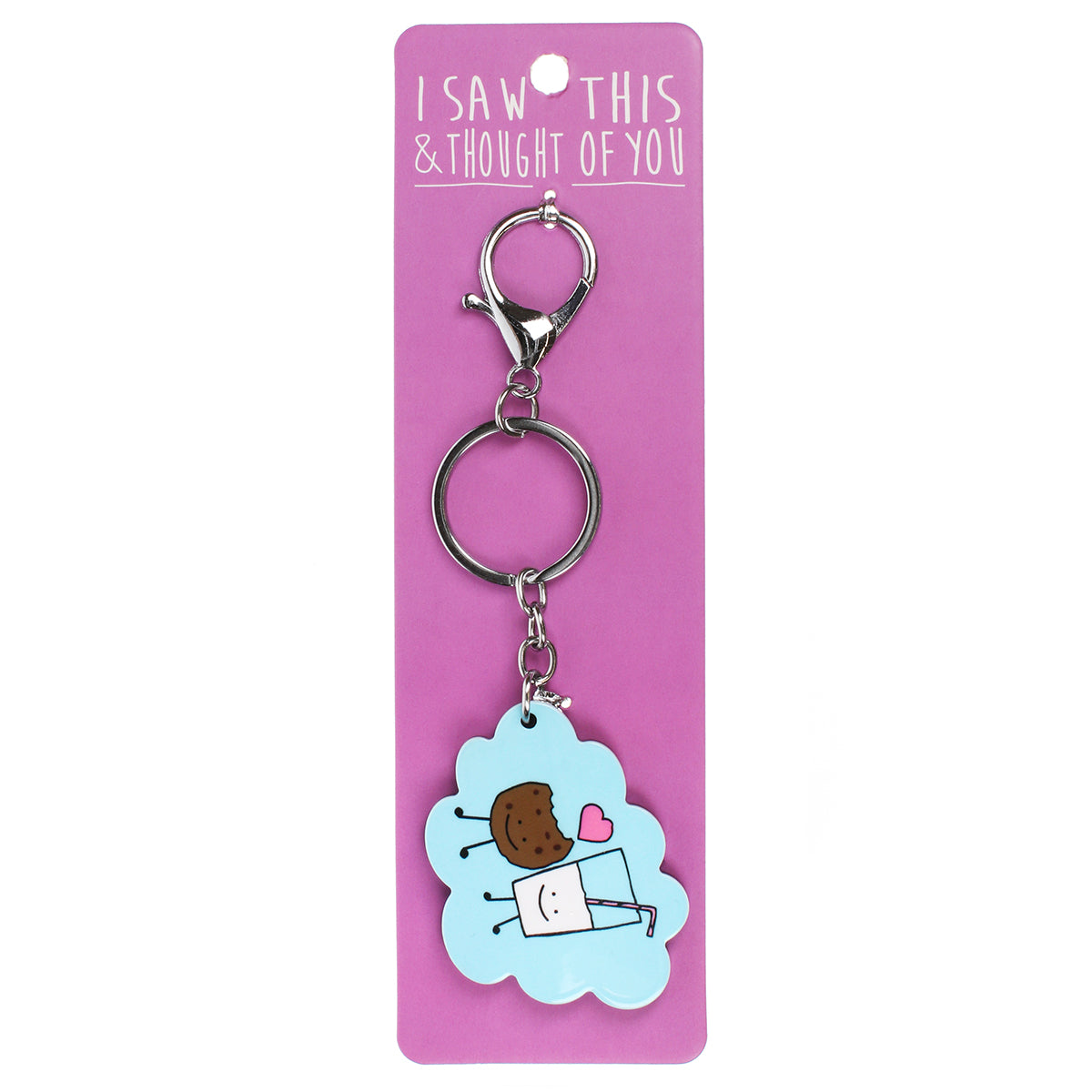 A KEYRING SAYING 'MILK & COOKIES'