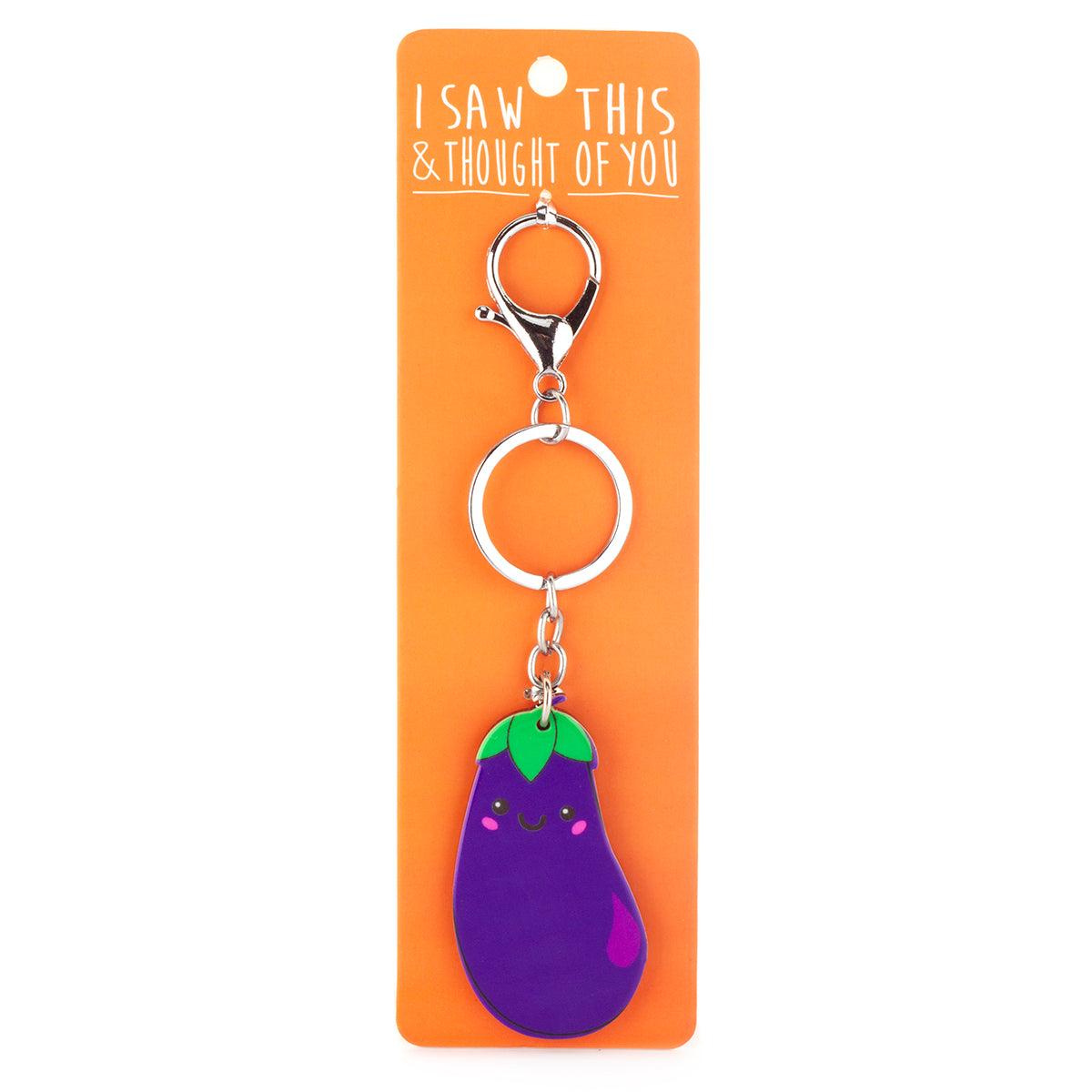 A KEYRING SAYING 'AUBERGINE'