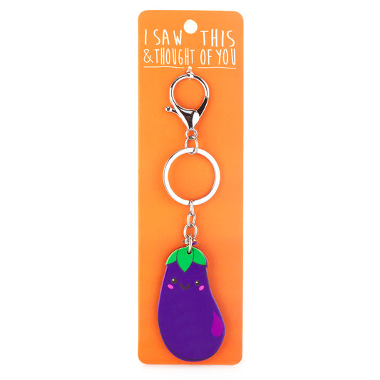 A KEYRING SAYING 'AUBERGINE'