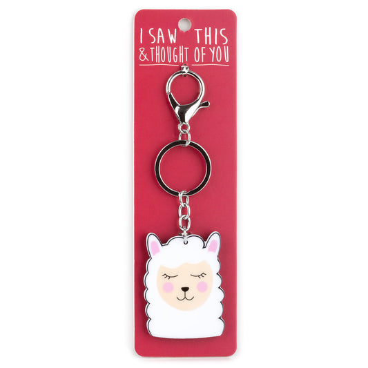 A KEYRING SAYING 'SMILING LLAMA'