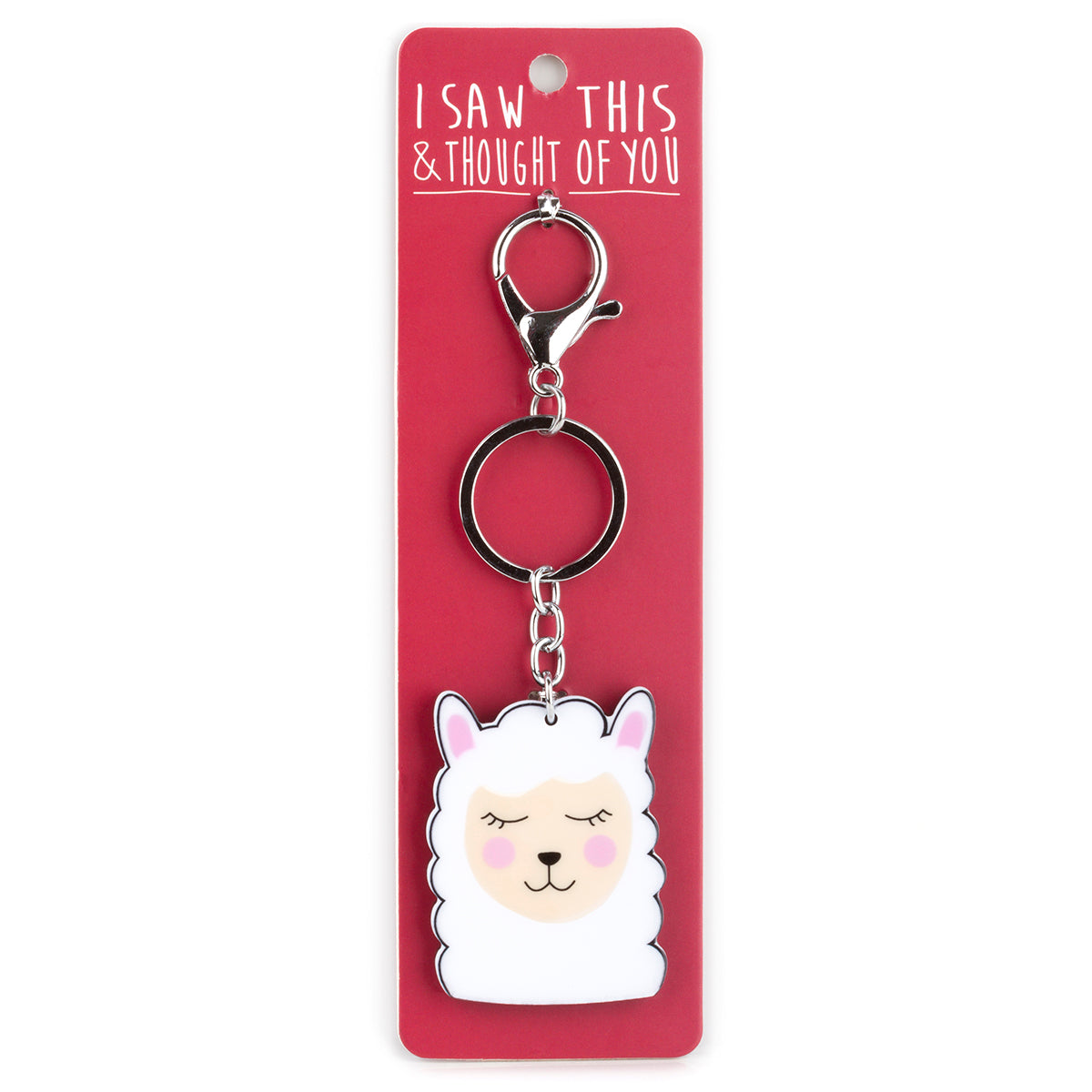 A KEYRING SAYING 'SMILING LLAMA'
