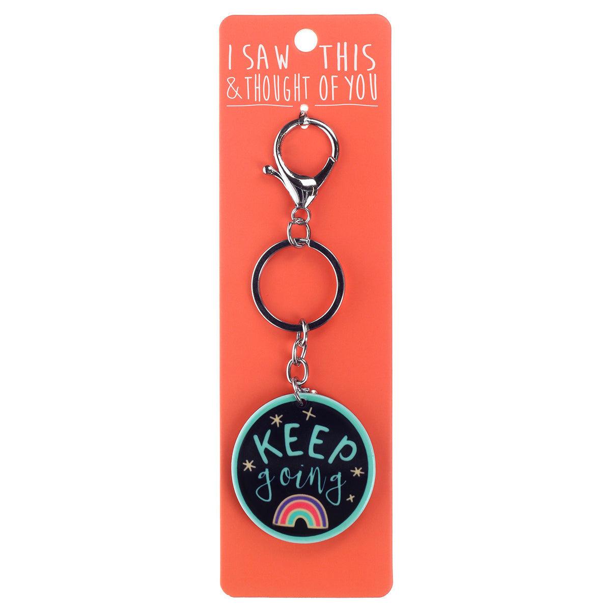 A KEYRING SAYING 'KEEP GOING'