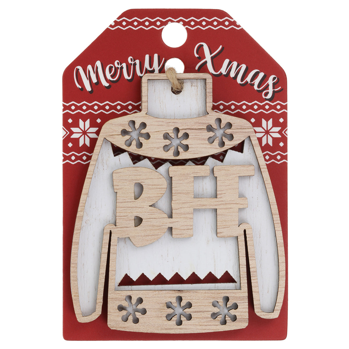 JU014 - Wooden Christmas Jumper Decoration-BFF