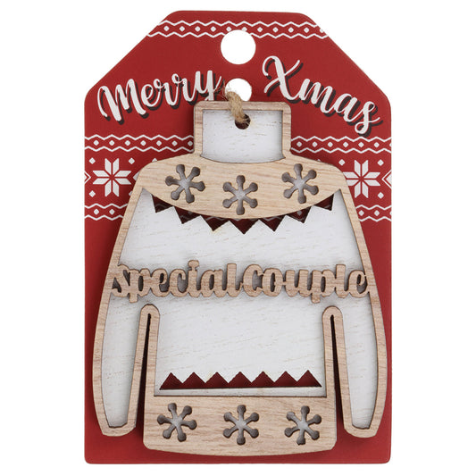 Wooden Christmas Jumper Decoration-Special Couple