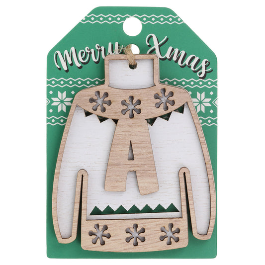 Wooden Christmas Jumper Decoration-A