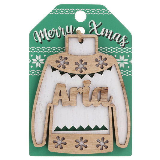 JU033 - Wooden Christmas Jumper Decoration-Aria