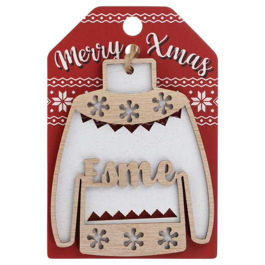 Wooden Christmas Jumper Decoration-Esme