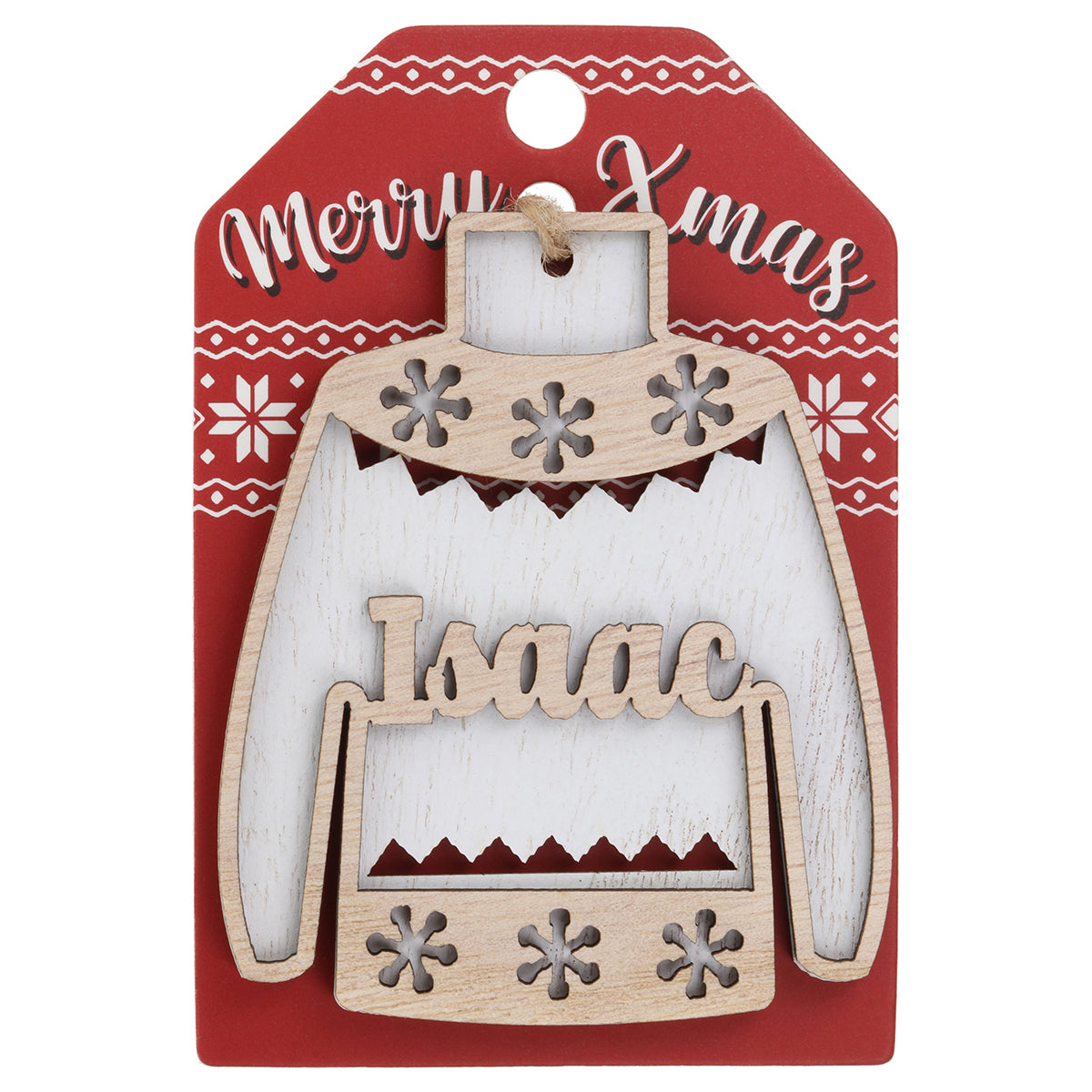 JU094 - Wooden Christmas Jumper Decoration-Isaac