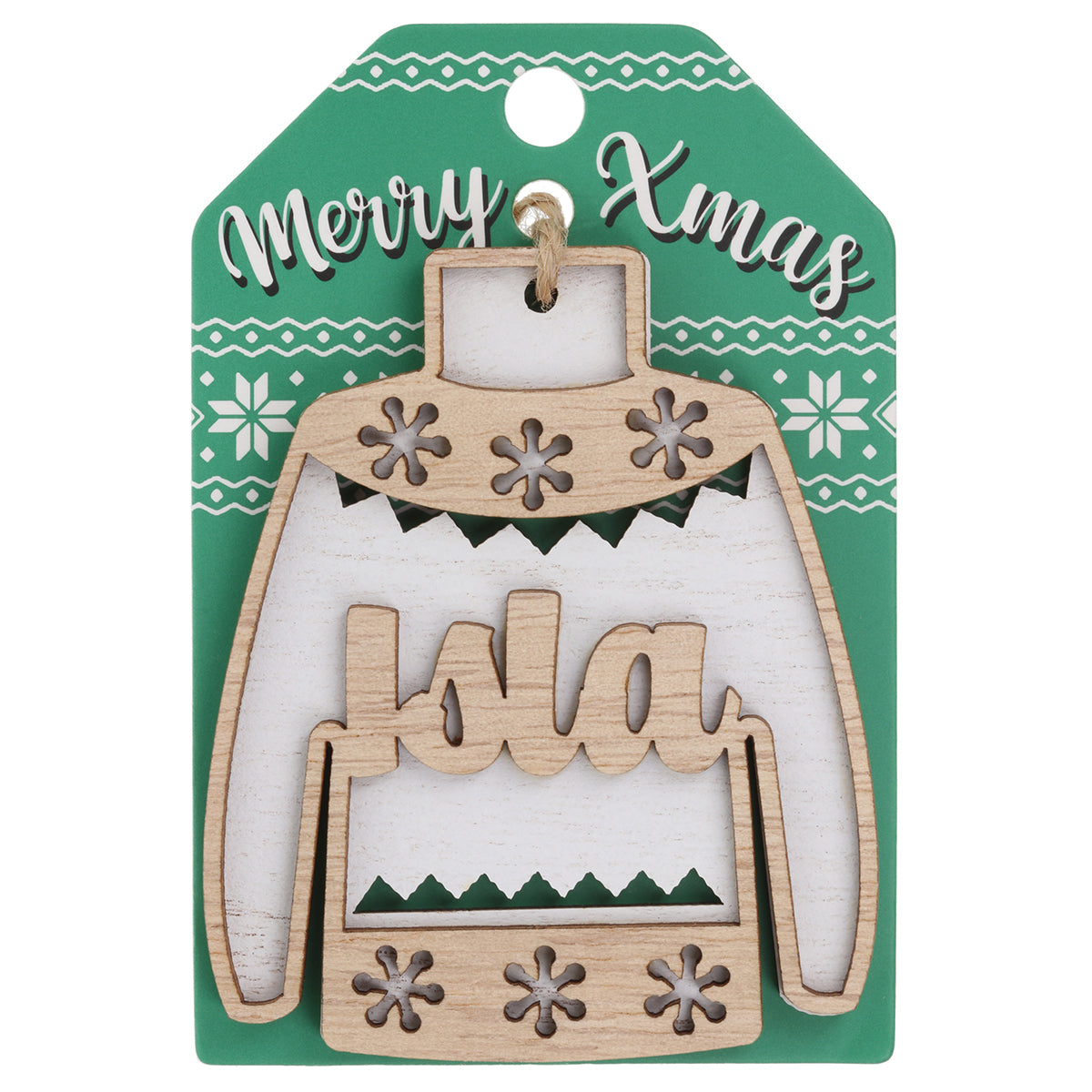 JU097 - Wooden Christmas Jumper Decoration-Isla