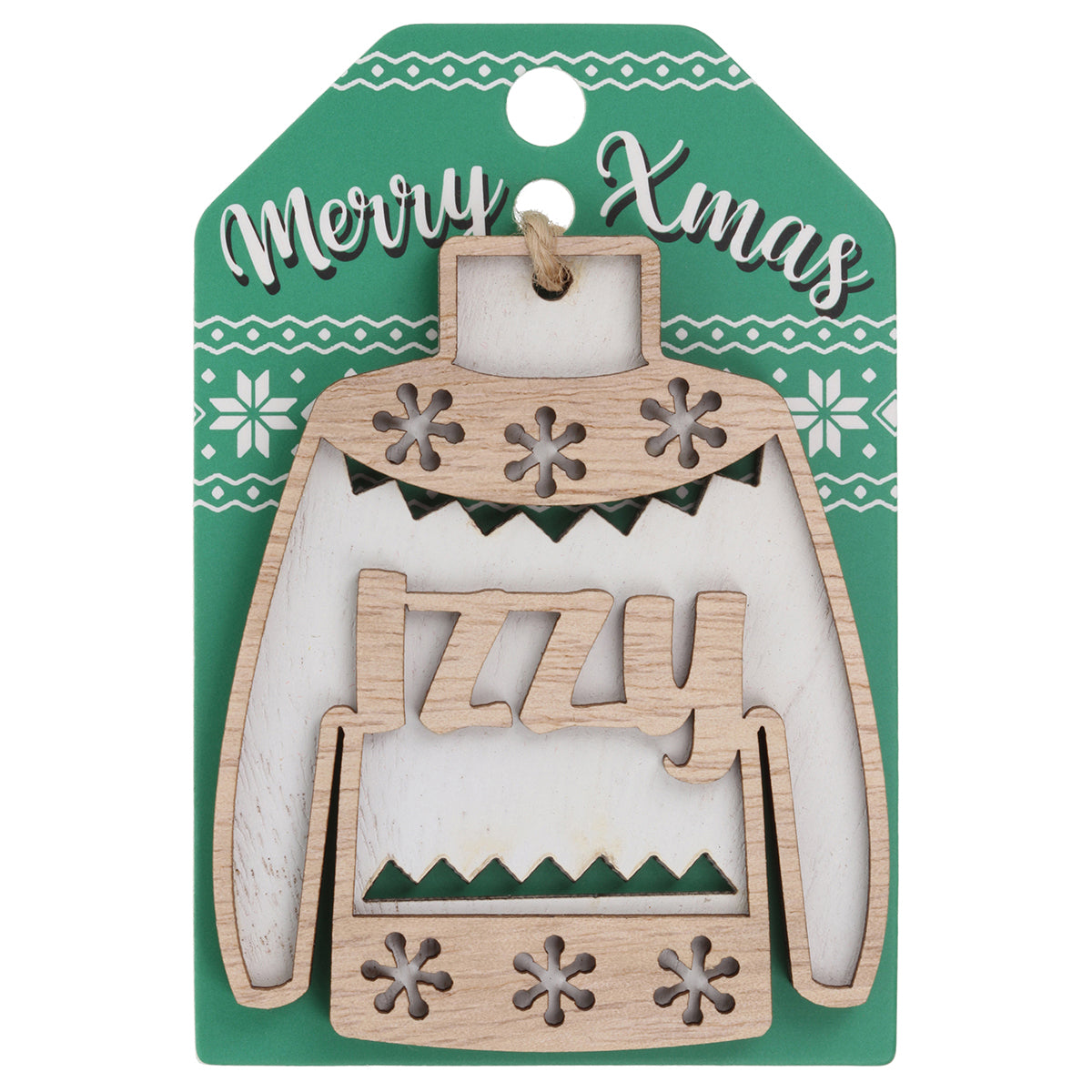 JU099 - Wooden Christmas Jumper Decoration-Izzy