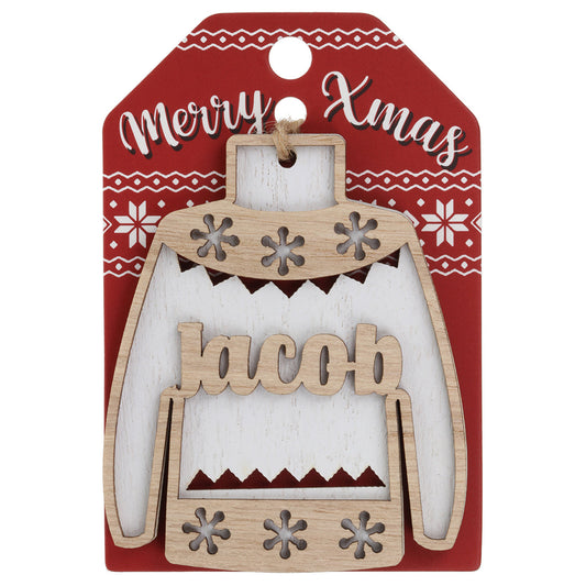 Wooden Christmas Jumper Decoration-Jacob