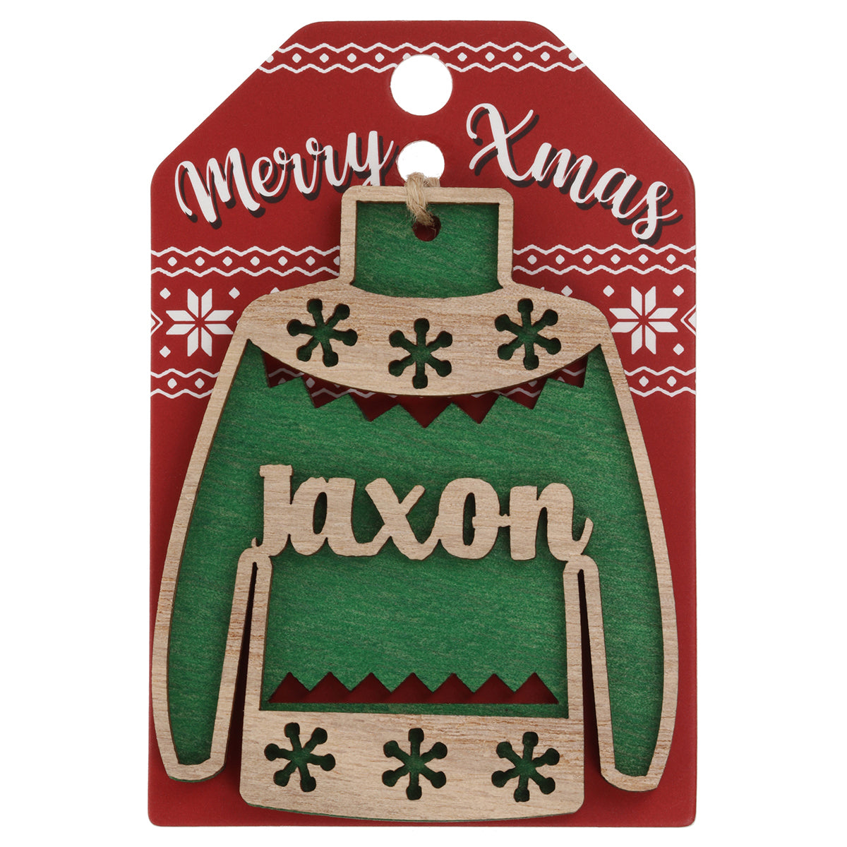 JU106 - Wooden Christmas Jumper Decoration-Jaxon