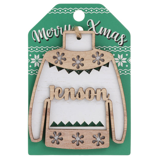 JU107 - Wooden Christmas Jumper Decoration-Jenson