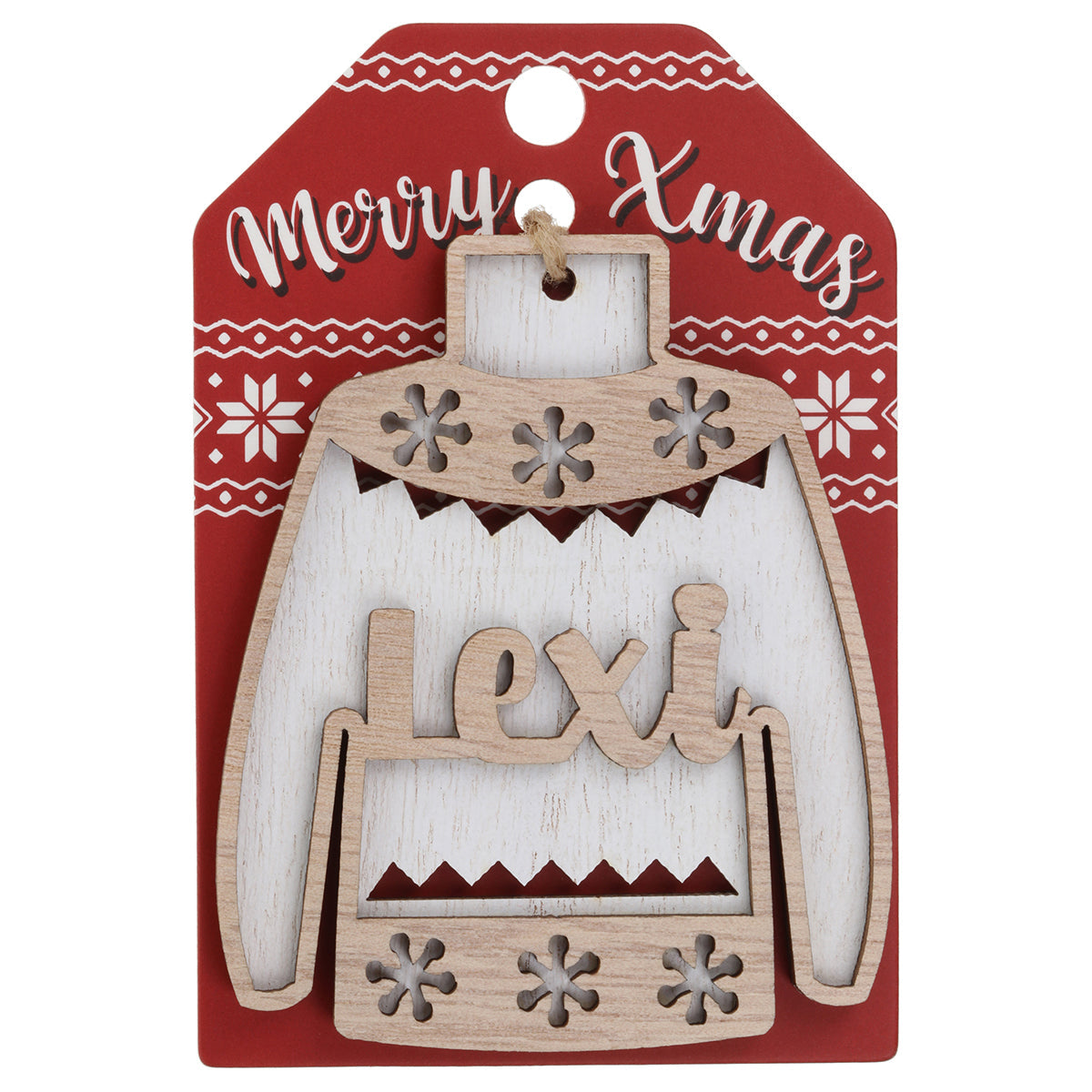 JU120 - Wooden Christmas Jumper Decoration-Lexi