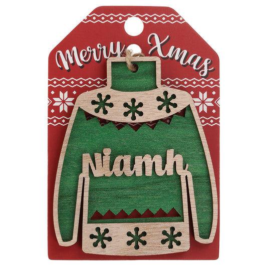 Wooden Christmas Jumper Decoration-Niamh
